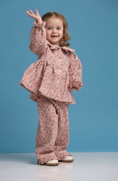 Girls&rsquo; Warm Outfit Little Flower, Dusty Pink, 80 cm