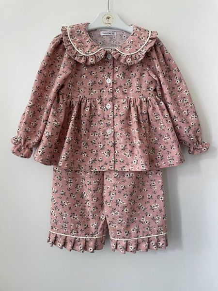 Girls&rsquo; Warm Outfit Little Flower, Dusty Pink, 80 cm