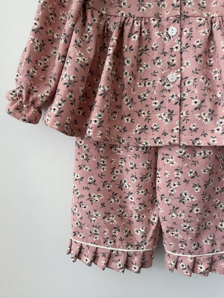 Girls&rsquo; Warm Outfit Little Flower, Dusty Pink, 80 cm