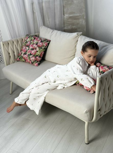 Girls&rsquo; Muslin Outfit Tulips, 98 cm
