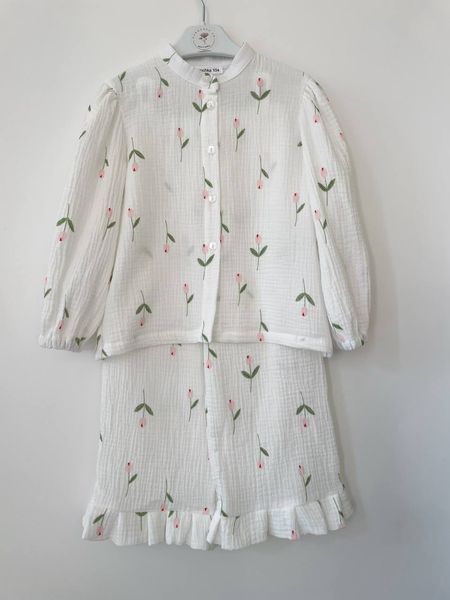 Girls&rsquo; Muslin Outfit Tulips, 98 cm