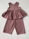 Girls&rsquo; Linen Outfit Daisy, Mocha, 80 cm