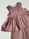 Girls&rsquo; Linen Outfit Daisy, Mocha, 80 cm
