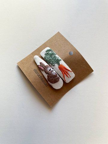 Embroidered Hair Clips Bunny