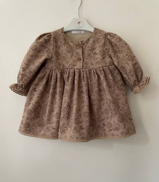 Children's Dress for Girls with Mouse Bib Collar, 80 cm