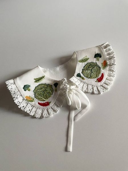 Girls&rsquo; Embroidered Collar Little Cabbage
