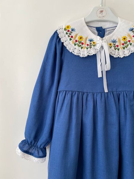 Набір сукня та комірець з вишивкою Яскравий світ, 74 см Д00534 фото