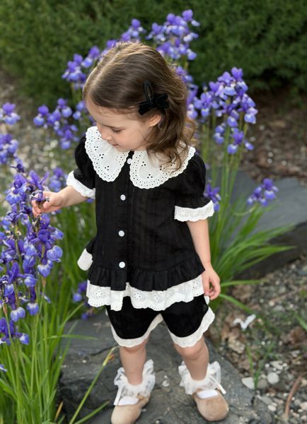 Girls&rsquo; Outfit, French Riviera, Black, 86 cm
