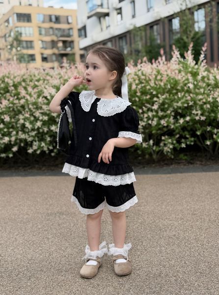 Girls&rsquo; Outfit, French Riviera, Black, 86 cm