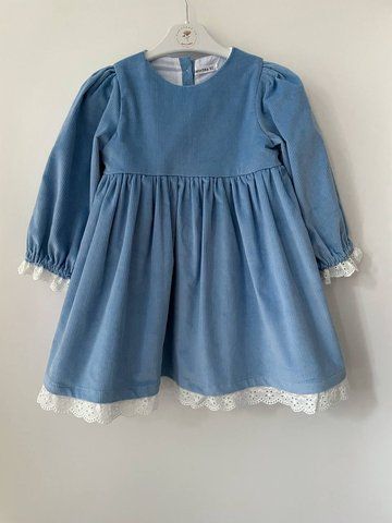 Girls&rsquo; Corduroy Dress Forget-Me-Not, Light Blue, 6-9 months
