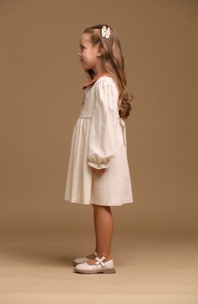 Embroidered Dress Autumn Bunny, 74 cm