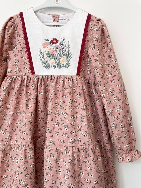 Girls&rsquo; Warm Embroidered Dress Wildflowers, 86 cm