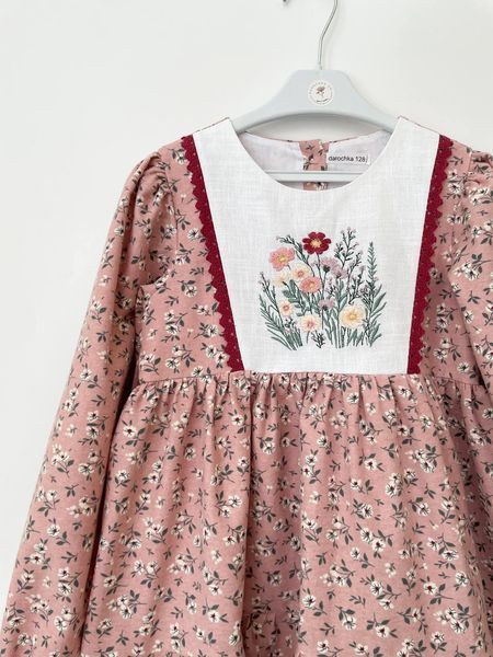 Girls&rsquo; Warm Embroidered Dress Wildflowers, 86 cm